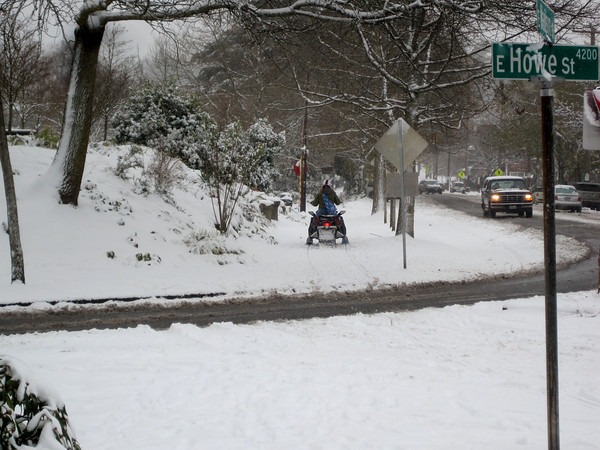 Snowmobile in Madison Park